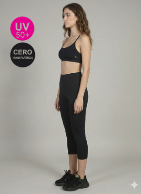 Calza Capri 3/4 Tiro Alto Poliamida